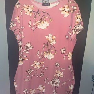 Cute Pink Floral Dress Popular Basics size 1x